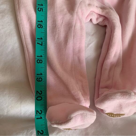Juicy Couture Warm Plush Pink One Piece Zippered| 3-6 month | Gold Booties - Picture 8 of 12